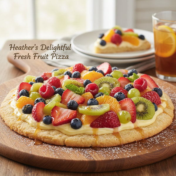 Heather's Delightful Fresh Fruit Pizza recipe