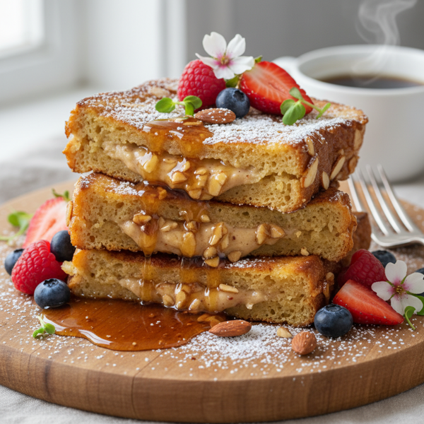 Heavenly Almond-Stuffed Deep Fried French Toast recipe