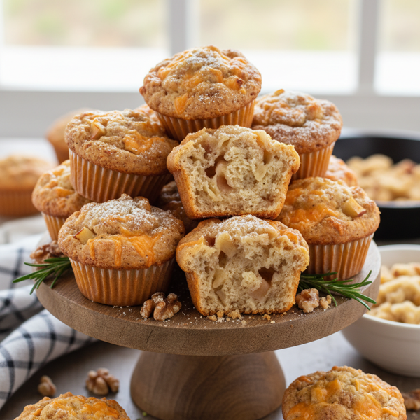 Heavenly Apple Cheddar Delight Muffins recipe