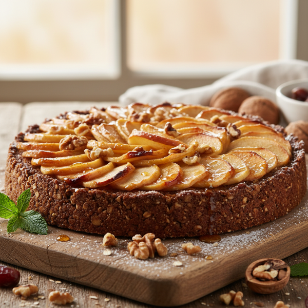 Heavenly Apple Walnut Tart with Date-Nut Crust recipe
