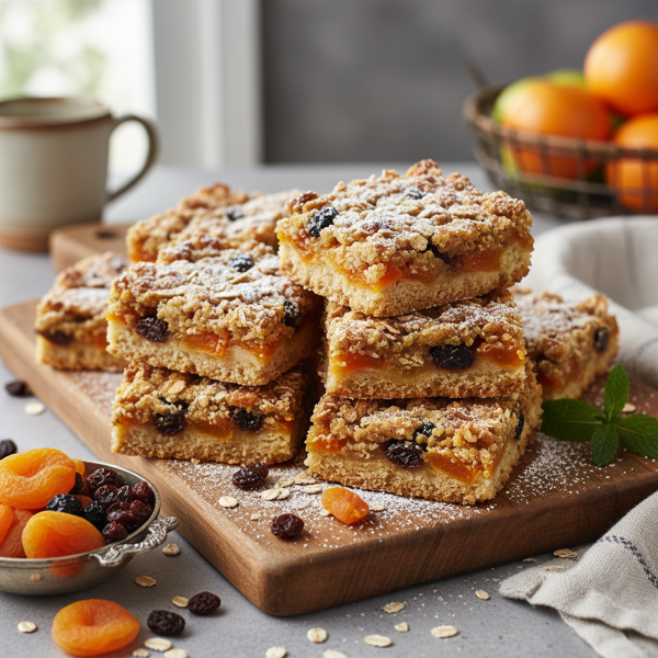 Heavenly Apricot Raisin Oat Bars recipe
