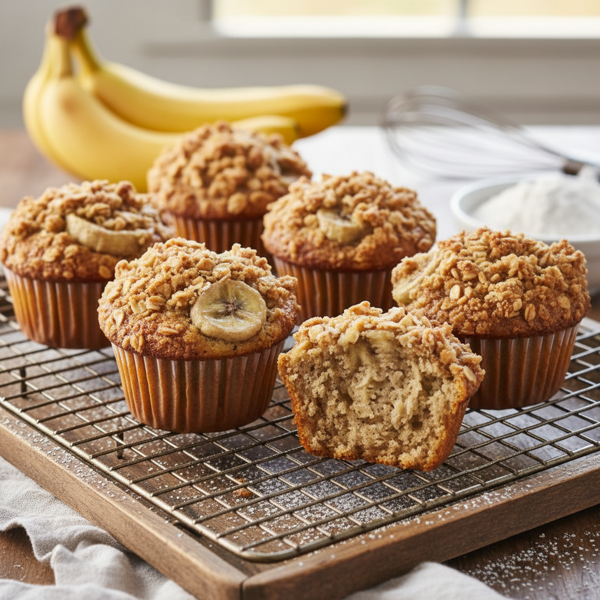 Heavenly Banana Streusel Muffins recipe
