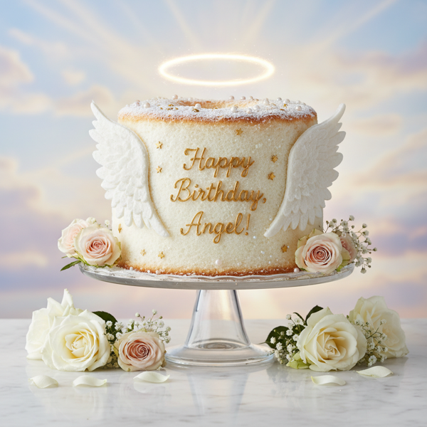 Heavenly Birthday Angel Food Cake recipe