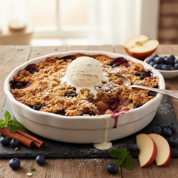 Heavenly Blueberry and Apple Crisp recipe