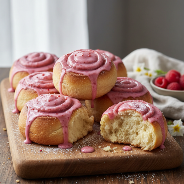 Heavenly Boston Potato Buns with Pink Icing recipe