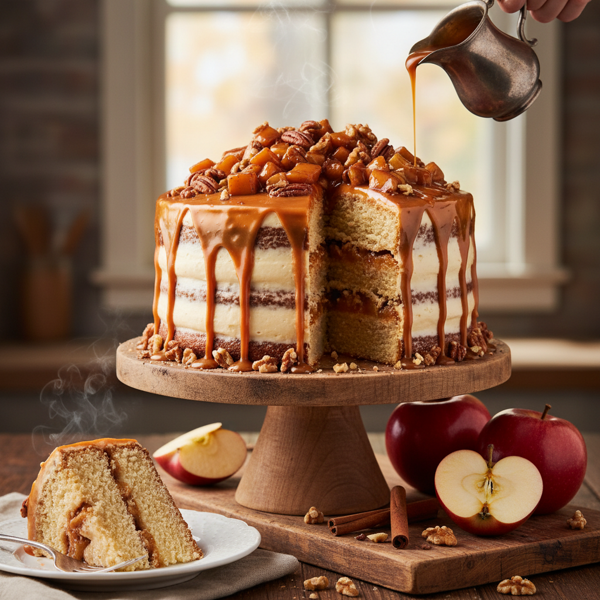 Heavenly Caramel Apple Cake recipe