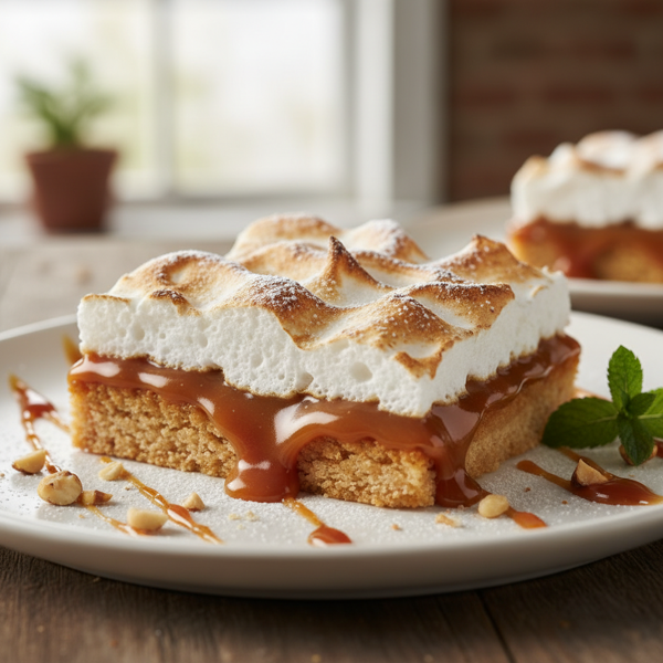 Heavenly Caramel Meringue Slice recipe