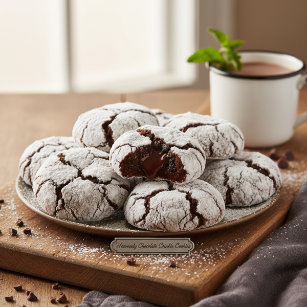 Heavenly Chocolate Crinkle Cookies recipe