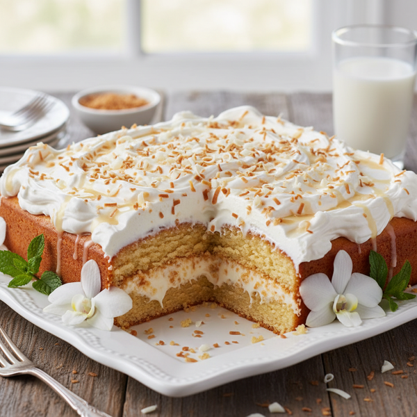 Heavenly Coconut Cream Poke Cake recipe