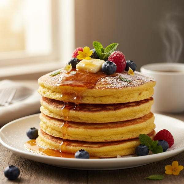Heavenly Cornmeal Pancakes recipe