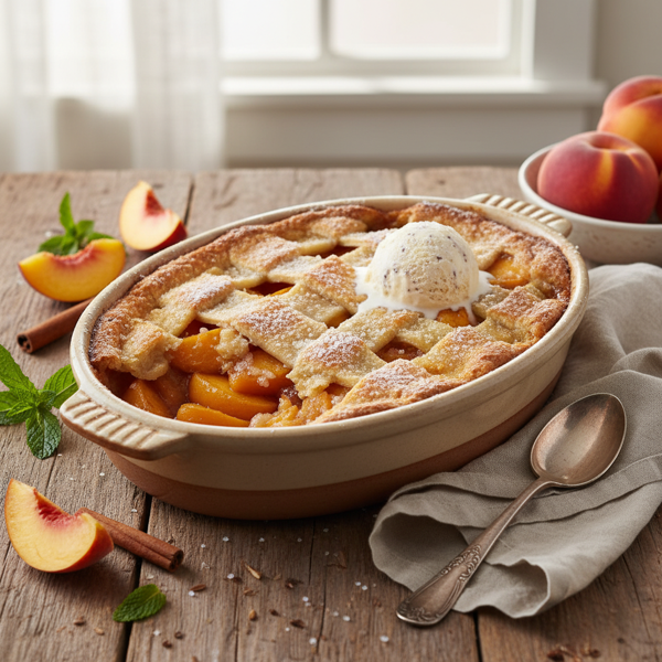 Heavenly Crust Peach Cobbler recipe