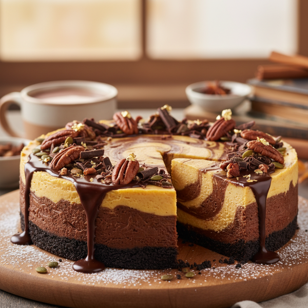 Heavenly Double Chocolate Pumpkin Cheesecake recipe