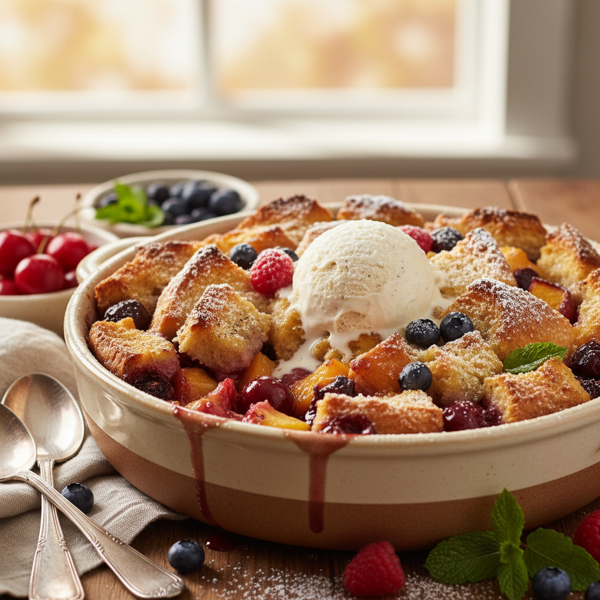 Heavenly Fruit and Bread Cobbler recipe