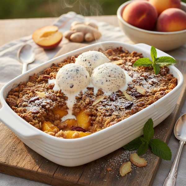 Heavenly Ginger Peach Crunch recipe