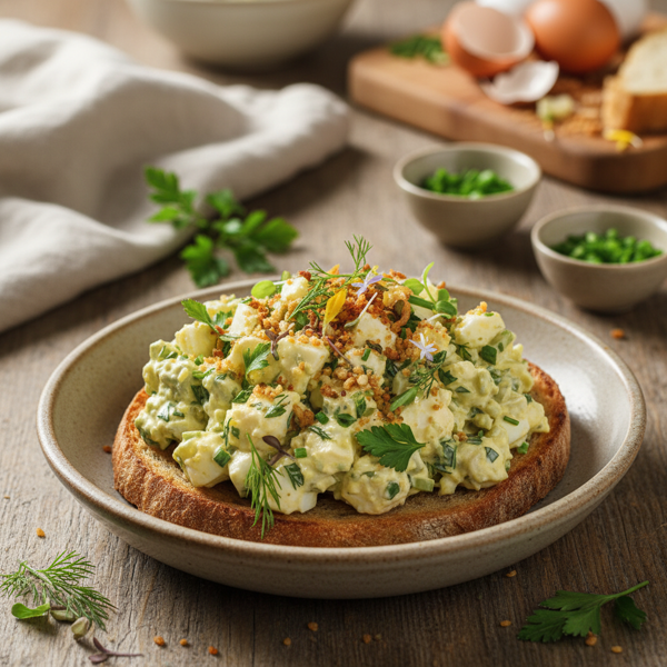 Heavenly Herb & Crunch Egg Salad Delight recipe