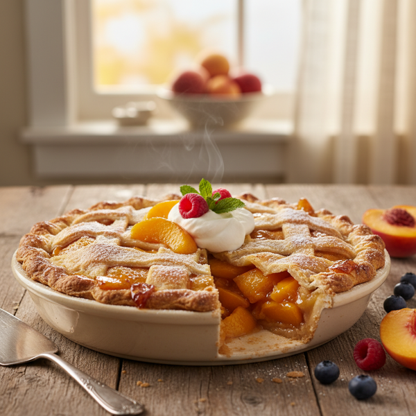 Heavenly Homemade Peach Delight Pie recipe