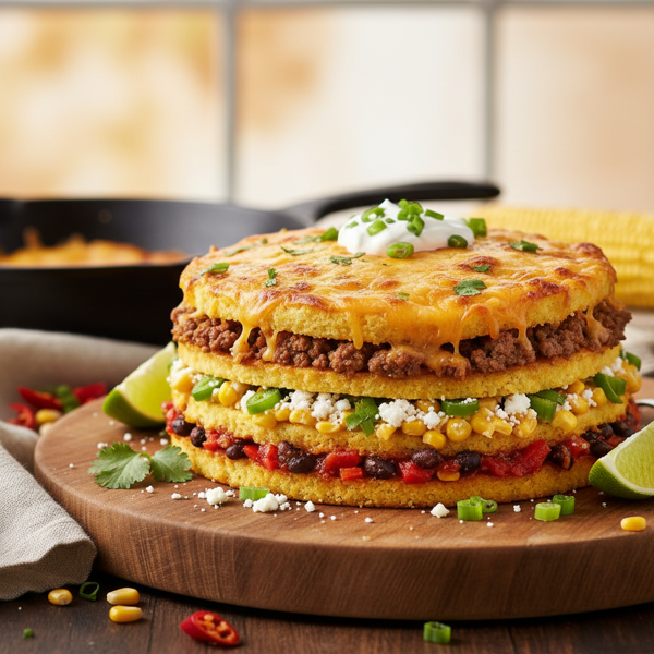 Heavenly Layered Mexican Cornbread Delight recipe