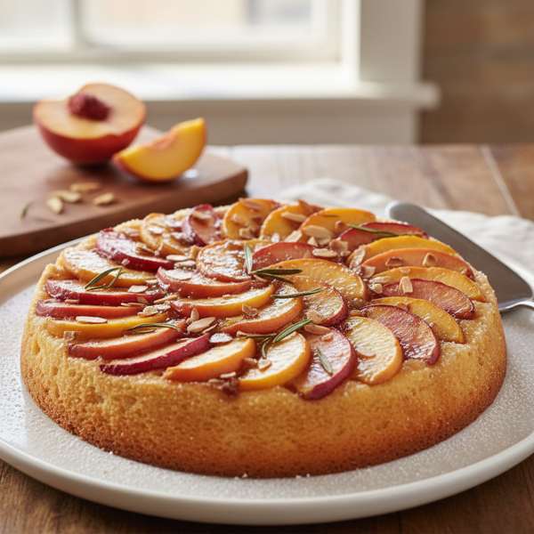 Heavenly Light Peach Upside-Down Cake recipe