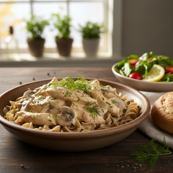 Heavenly Low-Fat Chicken Stroganoff Delight recipe