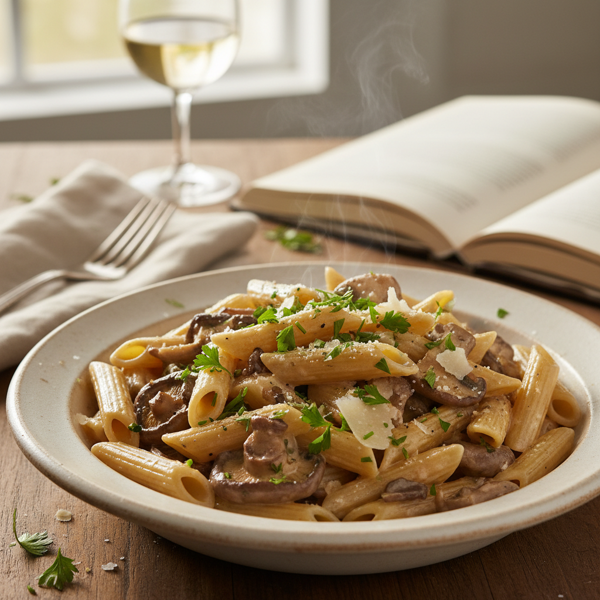 Heavenly Mushroom Penne Delight recipe