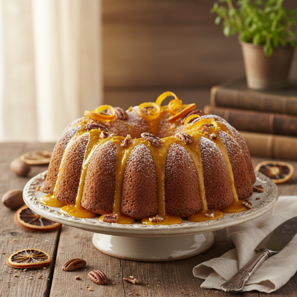 Heavenly Orange Pecan Bundt Cake recipe