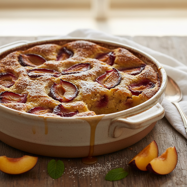 Heavenly Plum and Challah Bread Pudding recipe
