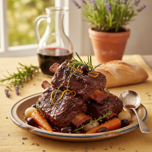 Heavenly Provencal Braised Beef Short Ribs recipe