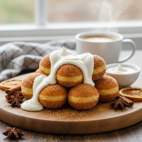 Heavenly Pumpkin Spice Doughnut Bites with Cream Cheese Frosting recipe