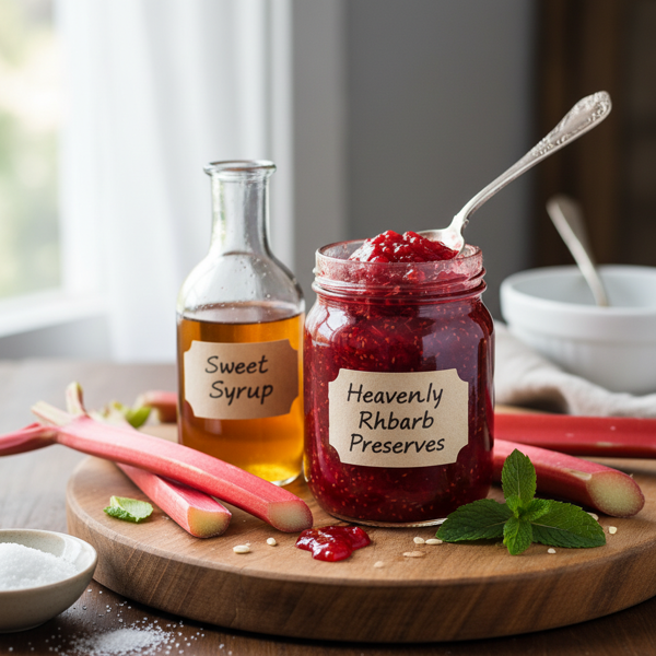 Heavenly Rhubarb Preserves and Sweet Syrup recipe