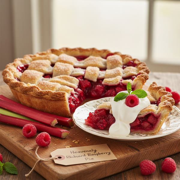 Heavenly Rhubarb Raspberry Pie recipe