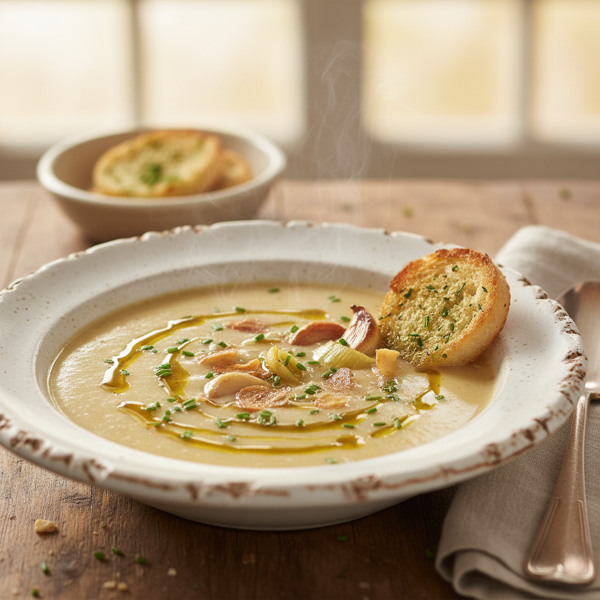 Heavenly Roasted Garlic & Leek Velvet Soup recipe