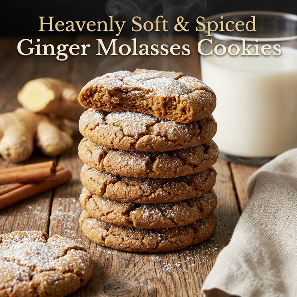 Heavenly Soft & Spiced Ginger Molasses Cookies recipe