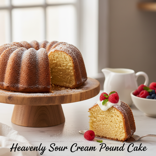 Heavenly Sour Cream Pound Cake recipe