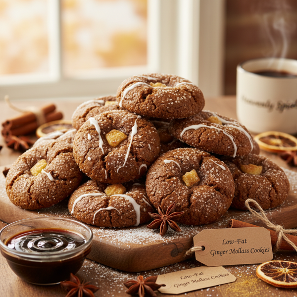 Heavenly Spiced Low-Fat Ginger Molasses Cookies recipe