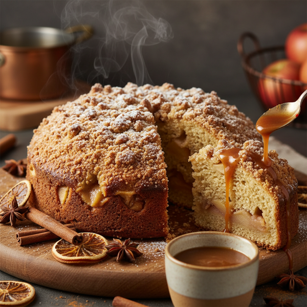 Heavenly Spiced Sourdough Apple Streusel Cake recipe