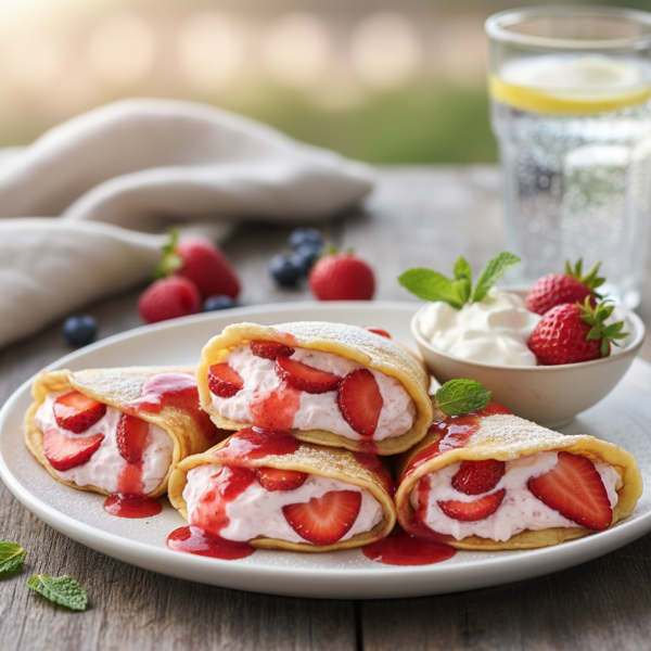 Heavenly Strawberry Cream Dessert Crepes recipe