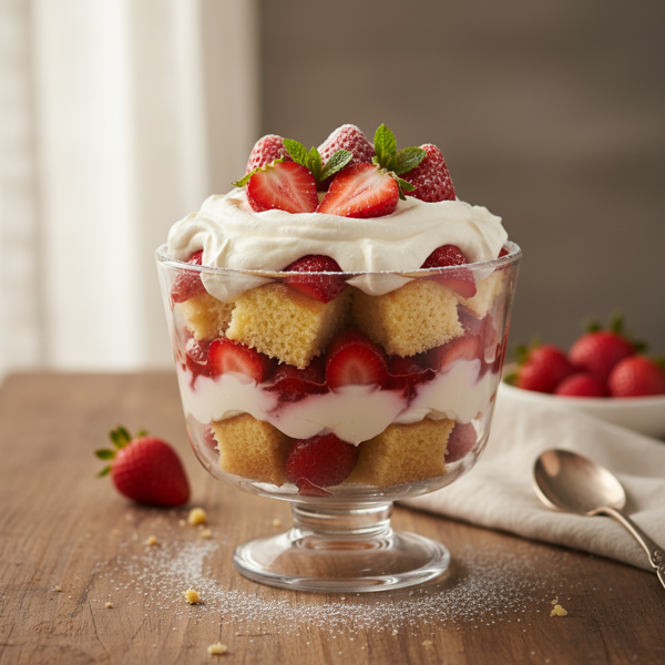 Heavenly Strawberry Cream Trifle recipe