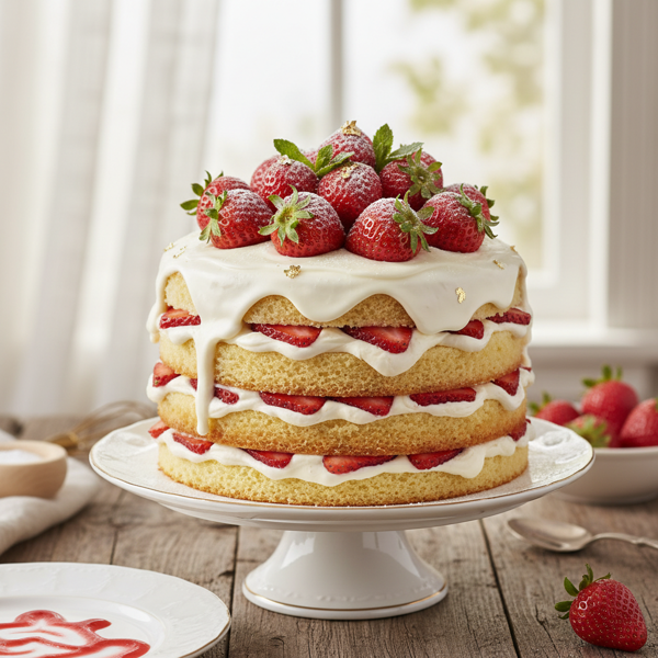 Heavenly Strawberry Layer Cake Delight recipe