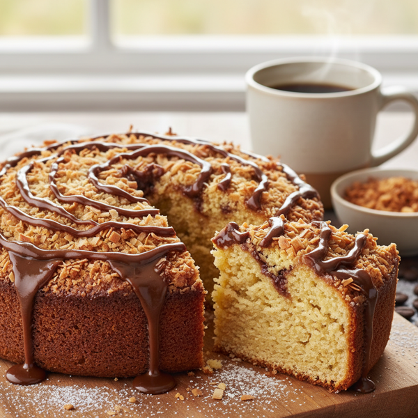 Heavenly Toasted Coconut Coffee Cake recipe