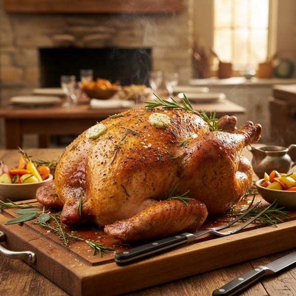 Herb-Butter Spatchcock Turkey recipe