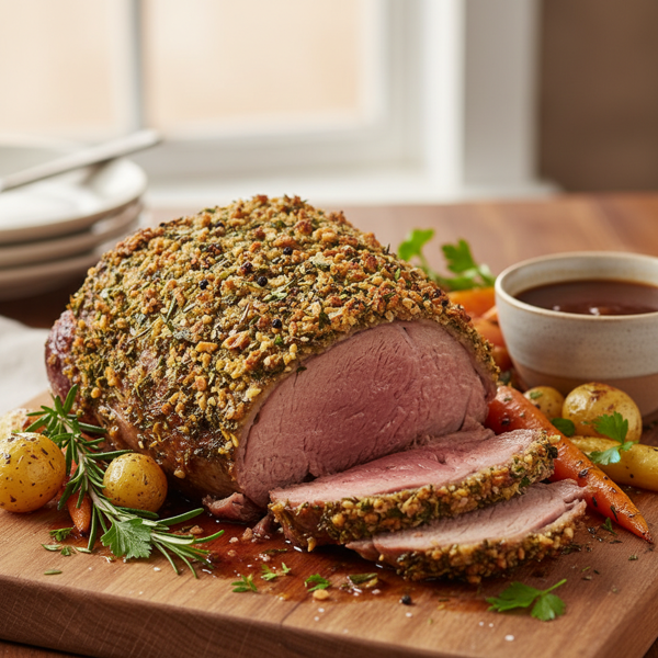 Herb-Crusted Boneless Leg of Lamb recipe