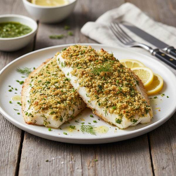 Herb-Crusted Broiled Flounder recipe