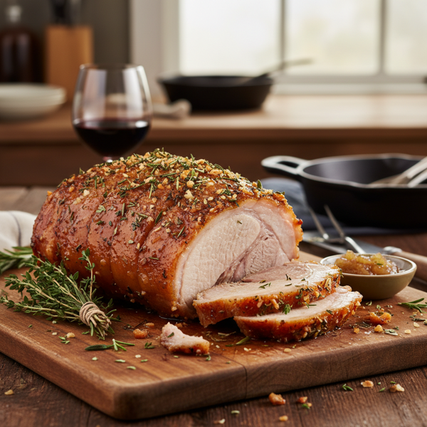 Herb-Crusted Crispy Skin Pork Shoulder recipe
