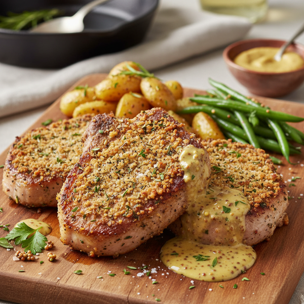 Herb-Crusted Dijon Pork Chops recipe