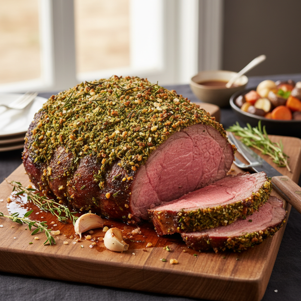 Herb-Crusted Garlic Prime Rib recipe