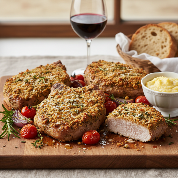 Herb-Crusted Italian Baked Pork Chops recipe