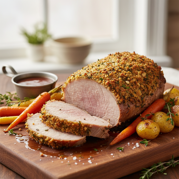 Herb-Crusted Roasted Pork Loin recipe