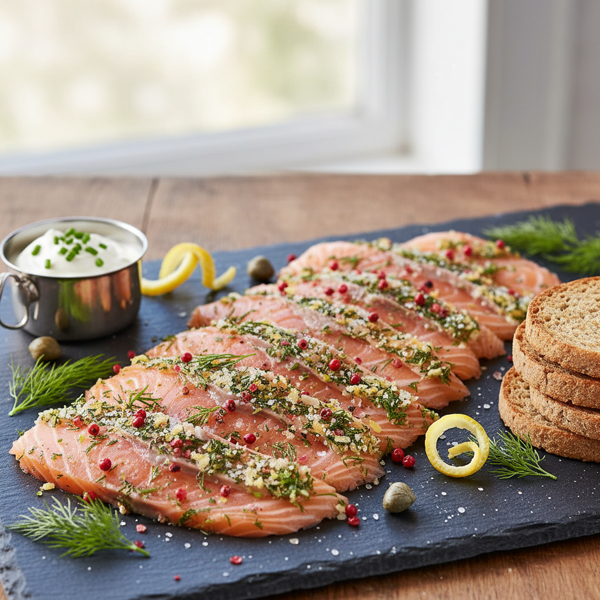 Herb-Cured Salmon Gravlax recipe