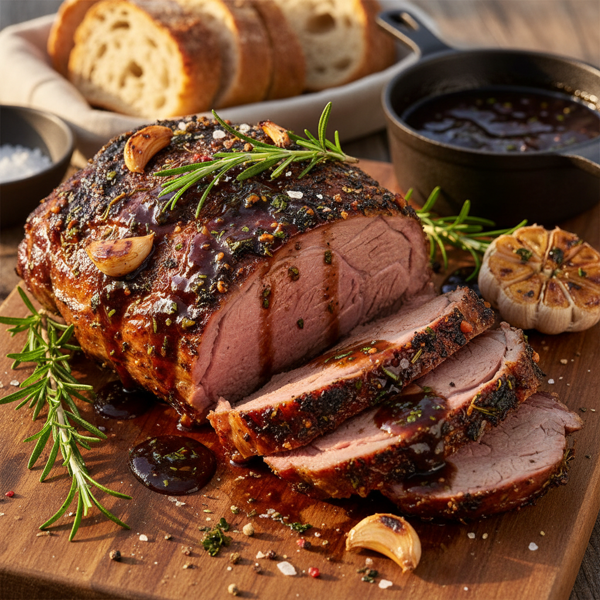 Herb-Infused BBQ Leg of Lamb with Rosemary and Garlic recipe