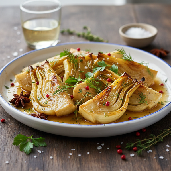 Herb-Infused Baked Fennel with Vermouth Glaze recipe